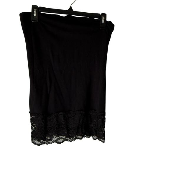 Wet Seal Black Strapless Tube Top M‎ Lace Trim Y2K Going Out Stretchy - Picture 1 of 7